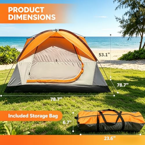 Carpa para camping 2-3 personas 78.7x78.7x53.1 pulgadas miniatura 2