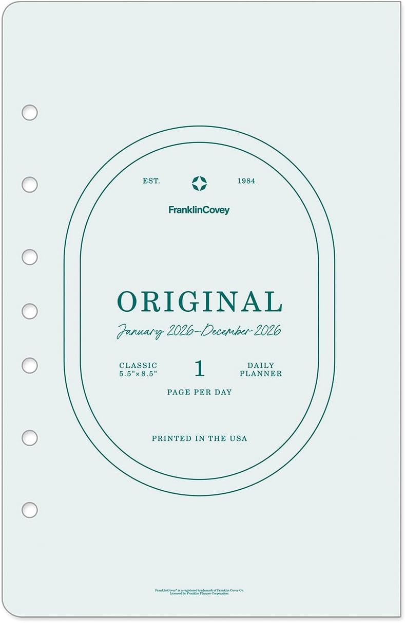 FranklinCovey - Original Planner Refill | One Page Per Day Ring-Bound (Classic, Jan 2026 - Dec 2026)