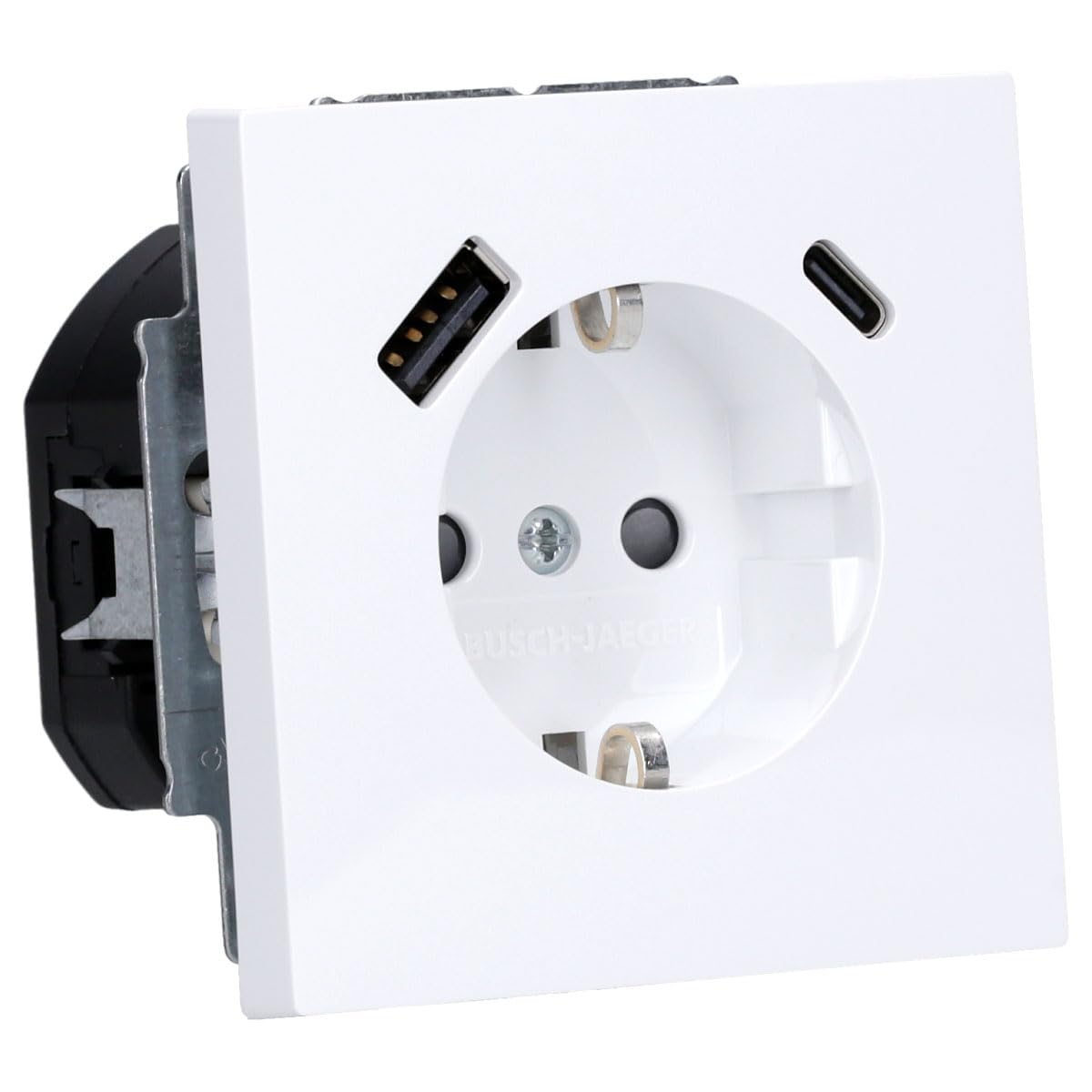 Busch-Jaeger 20 EUCB2USBAC-44G SCHUKO®-/USB-A+C Steckdose Safety+ Studioweiß Busch-art-linear 2CKA002011A6316