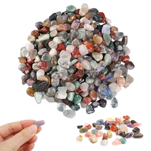 ZHAOYCSH Pierres Mélangées 500g,Pierres Naturelles aux Couleurs Irrégulières, Mini Galets Polis pour Décoration de Plantes d'Intérieur, Pots de Fleurs,...