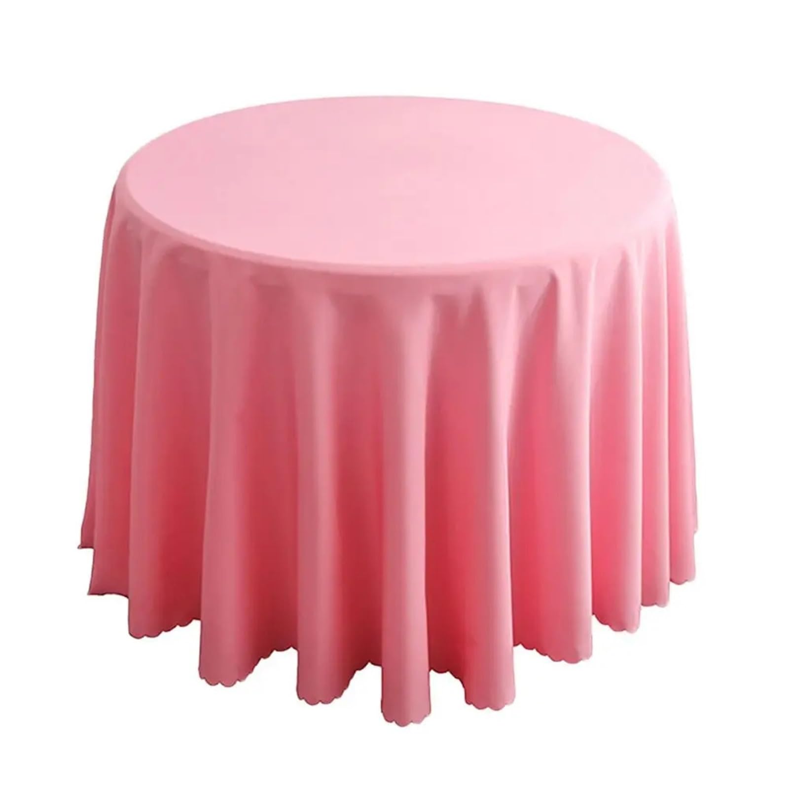 Nappe ronde 160cm rose pour décoration de table de fête et banquet de mariage