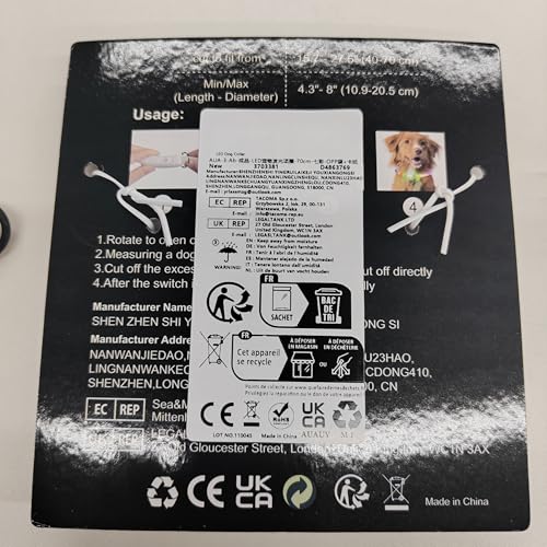 AUAUY LED Leuchthalsband Hund, USB Aufladbar Längenverstellbarer Haustier Sicherheit Silikon Kragen Zuschneidbares Wasserdicht Leuchthalsband für Hunde und Katzen, 4 Modus (Bunt)