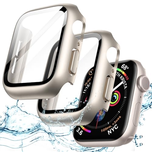 JETech Coque Étanche avec Protection D'écran pour Apple Watch SE 3/2/1 (2025/2022/2020) / Series 6 5 4 44mm, Film en Verre Trempé Intégré, Étui Housse de...