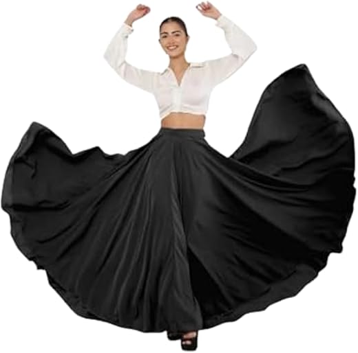 JYESHTA Women's American Crepe Flared A Line Stitched Long Skirt with 12 Mtr Flare 40 in Height | Skirts for Women Long Le