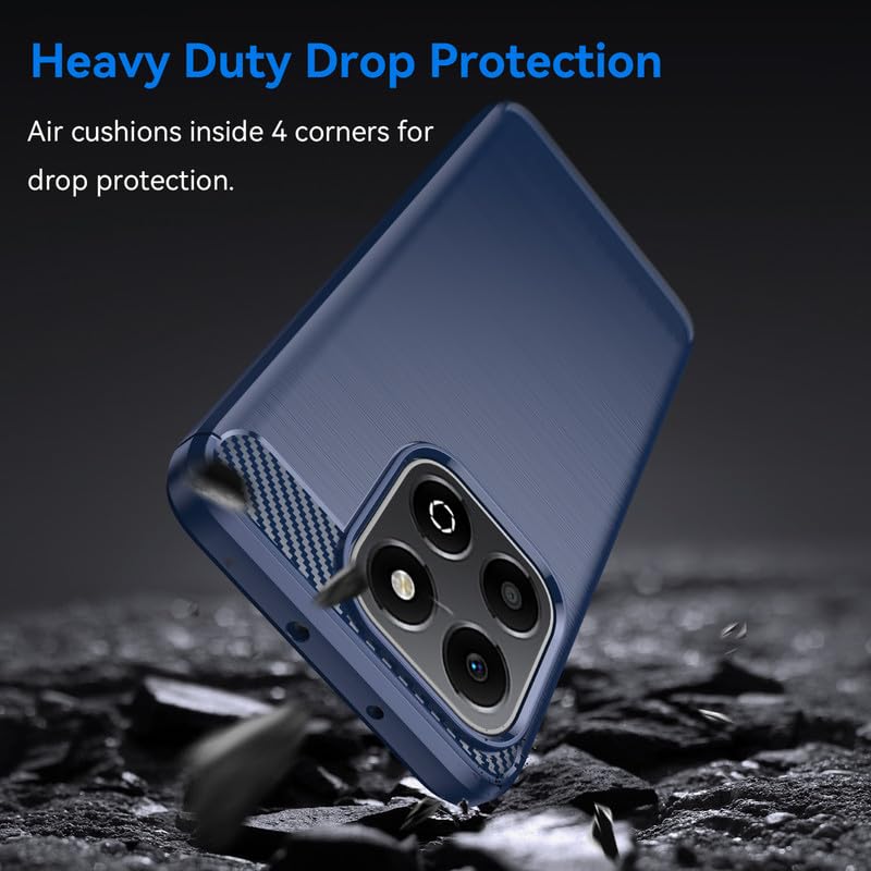 Image of Hybrid Carbon Fiber Back Case for Honor X6B (Blue)