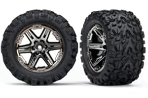Traxxas Wheels: 6774X RXT 2.8 Black Chrome Wheels with Talon Extreme Tires