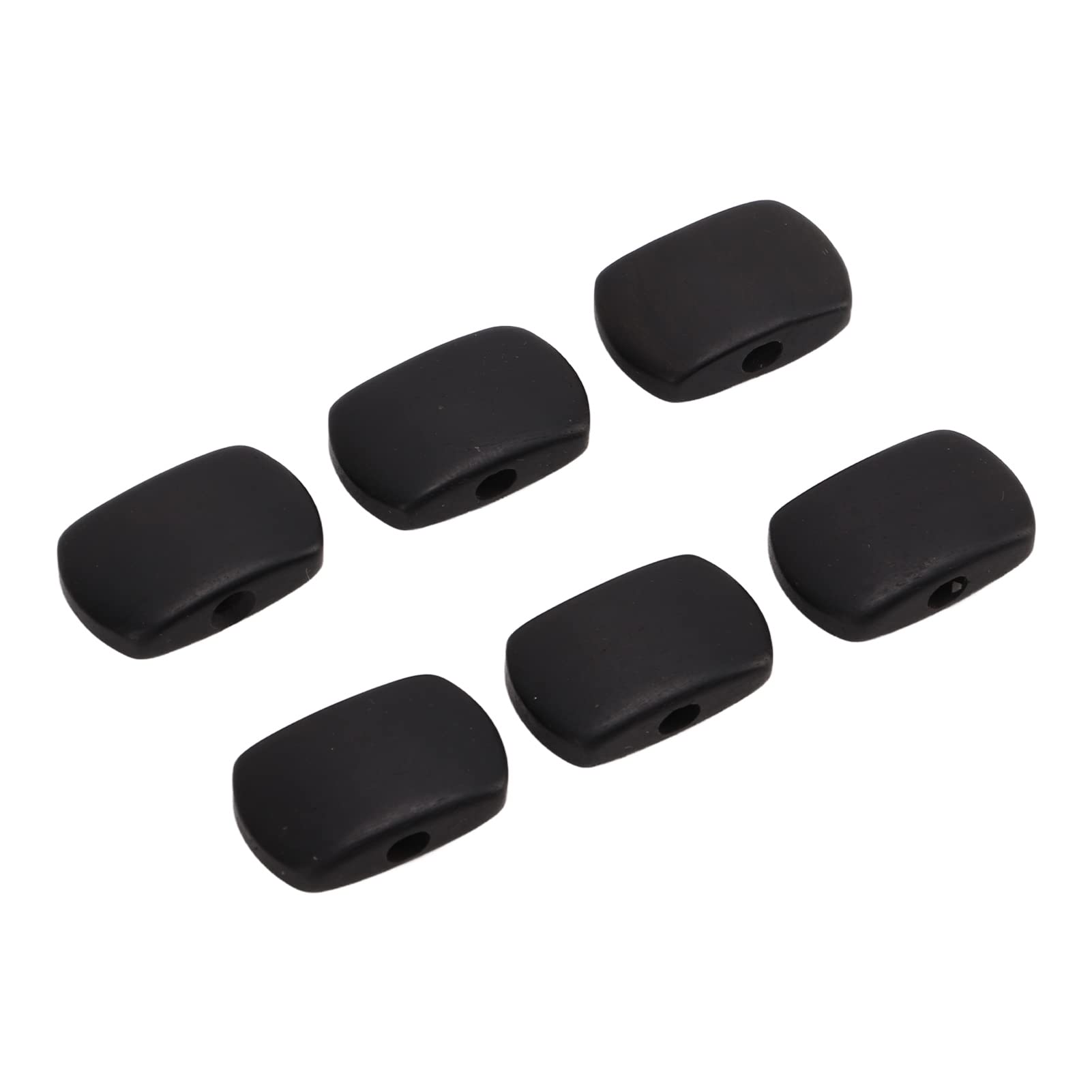 Guitar Tuning Peg Buttons Ebony Metal Tuner Machine Head Button for Electrogitars, Odorless and Durable, Easy to Use, 6PCs Set (Large rectangle)