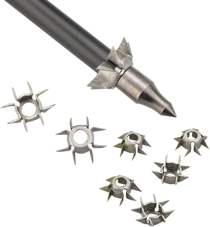 SHARROW 12 Pcs 8 Paw Judo Blunt Tip 25 Grain Archery Judo Broadheads Hunting Small Game Arrow Heads Paw Point for OD 6.2mm Arrow Shaft