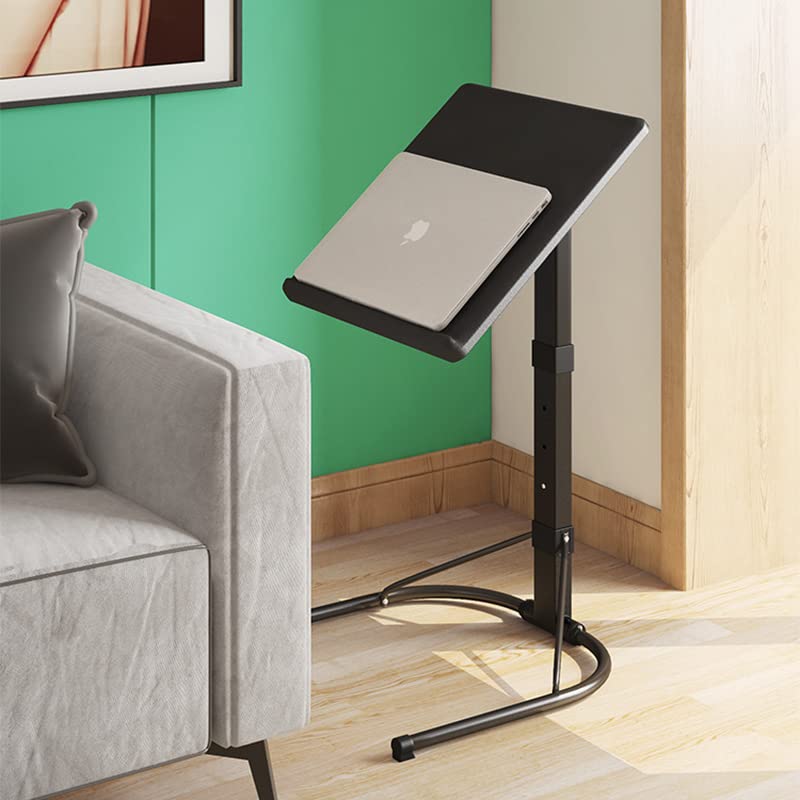 Image of Folding Laptop Table Black with Adjustable Height and Tilt Angle Portable Gaming Computer Desk Tablet Stand Tray Bedside Sofa Armchair Crafting Jigsaw