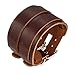 JewelryWe Bijoux Bracelet Homme Manchette avec Boucle Fixation Motard Biker Cuir Alliage Fantaisie pour Homme Couleur Brun avec Sac Cadeau