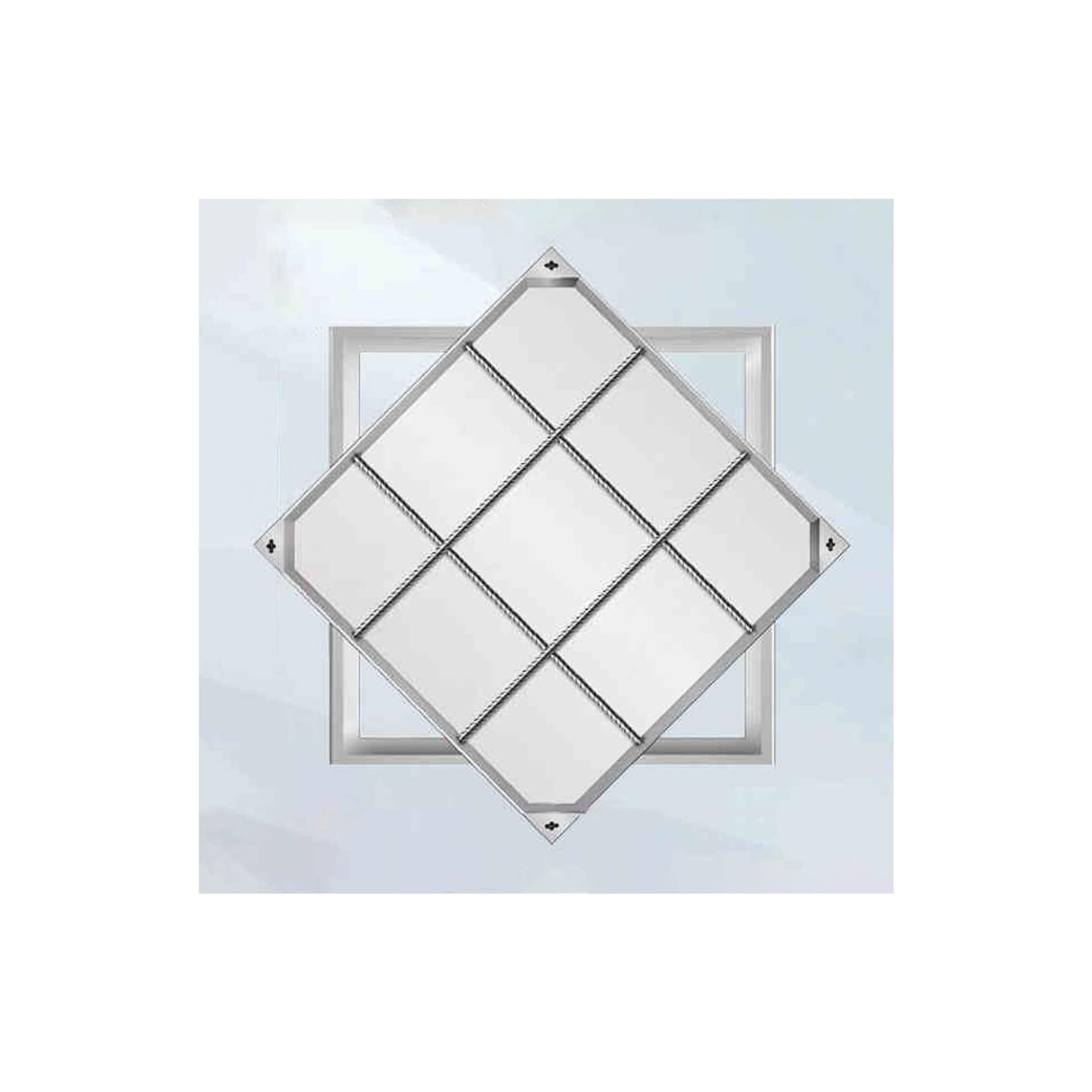 Manhole Covers, Stainless Steel Reinforced Structure, Strong Load-Bearing Capacity and Impact Resistance(60 * 60 * 8cm/23.6 * 23.6 * 3.14in)