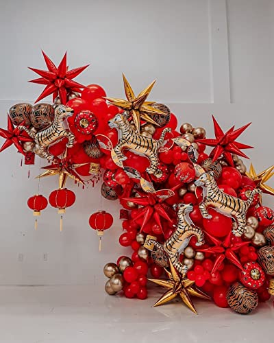 Cymylar 3Pcs 26Inch 3D Explosion Star Foil Balloon, Red Foil Cone Starburst Balloons For Birthday Wedding New Year Party Event #TOP6