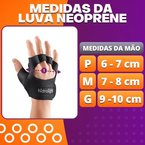 Luva Academia Musculação Treino Feminina Masculina Neoprene Proteção Fitness Crossfit Par Hidrolight