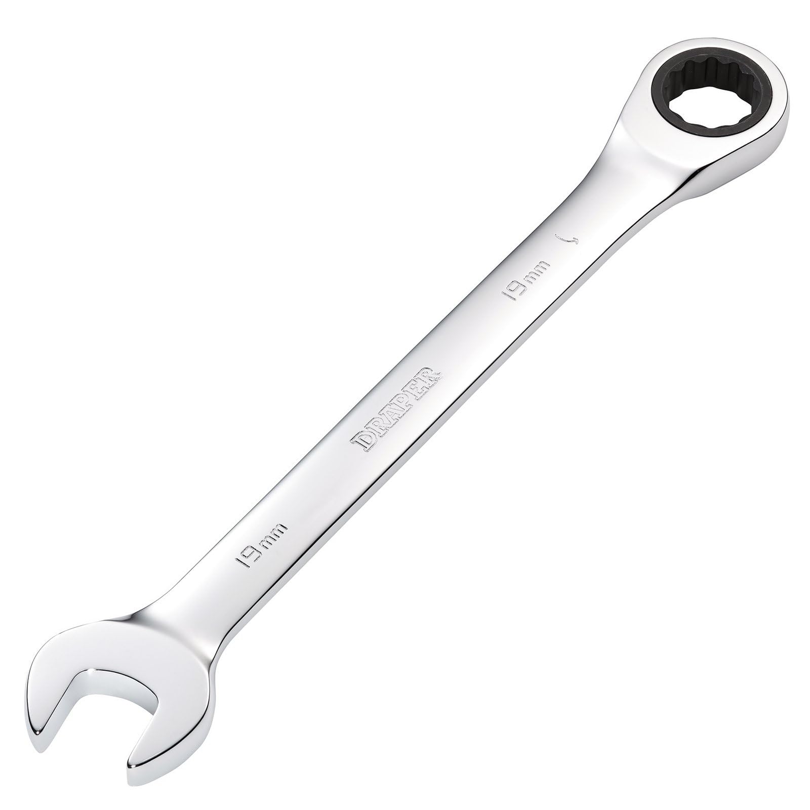 1x Draper 19mm Metric Ratcheting Combination Spanner - 31018