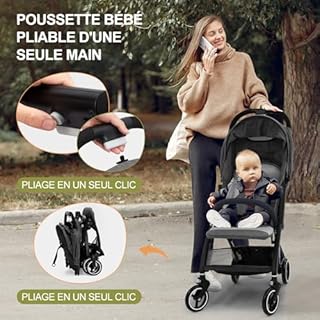 Aptliton Compact Travel Stroller Pushchair from Birth to 22kg (4 Years) – Lightweight One-Hand Fold Buggy with Large Shopping Basket, 175° Recline, 5-Point Harness & EVA Wheels – Cabin Approved