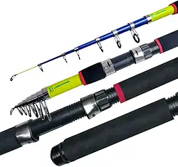 Jaú Pesca Vara Telescópica Pampoo, 2,10m, Molinete, Ação Média, 10-25g