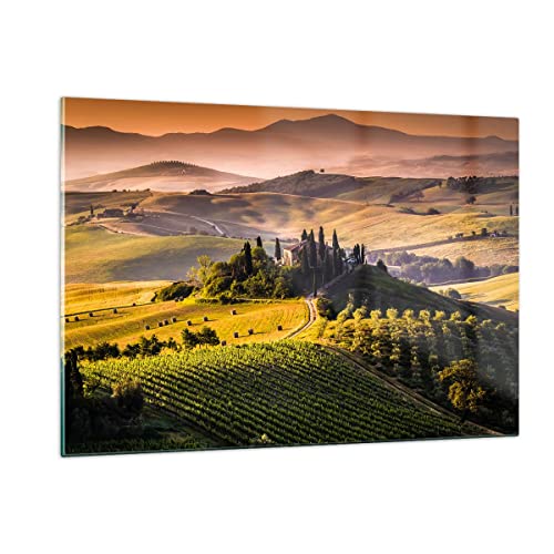 Decoracion Salon Agricultura granja toscana viña Vidrios decorativos 120x80cm Cuadro Sobre Vidrio Moderno Cuadros Pared Impresiones Impresión en Cristal Wall Art Prints Grande XXL GAA120x80-2465