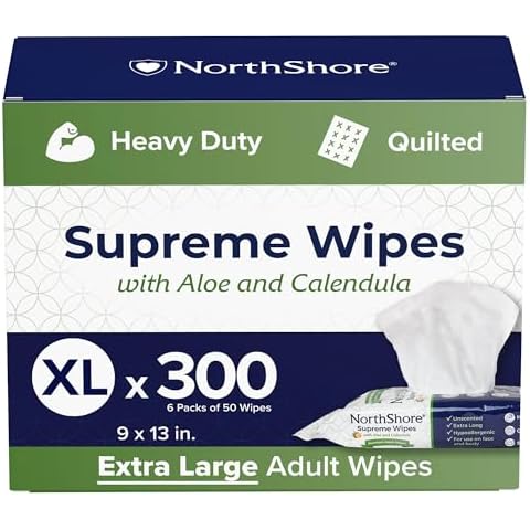 NorthShore Supreme Heavy-Duty Quilted Wipes, X-Large, Case/300 (6/50s) Cover