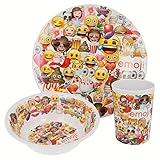 Licencia 100% original Emoji Set melamina sin orla 3 piezas (plato, cuenco y vaso) (Stor 86690)