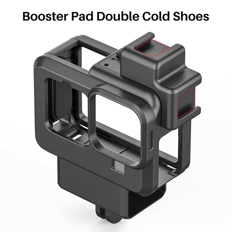 Image of Insta 360 One X3 & X2 Pro Action Camera Accessories Shock Proof Cover Protective Frame with 1 /4 Screw Hole Tripod Adapter Sports Camera Mount Black (Gopro Case)