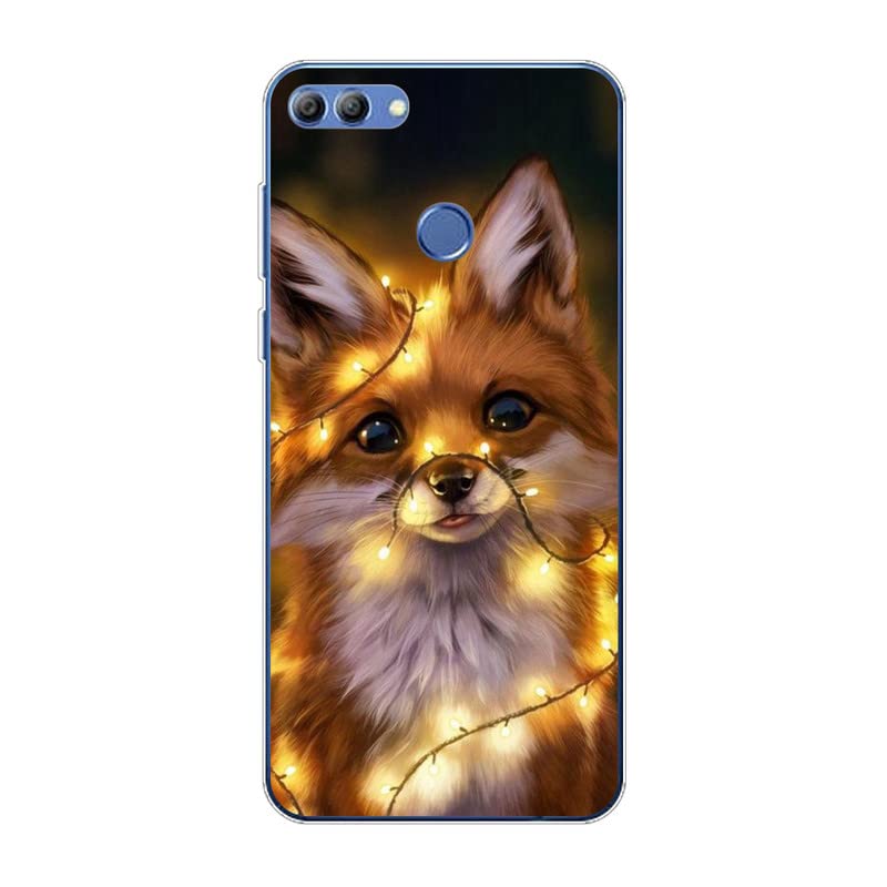 KARTXITAI Funda puede usarse con Huawei Y9 (2018), a prueba de golpes Slim Thin Silicone Protective Anti-Fingerprint Anti-Fall funda para teléfono - red fox