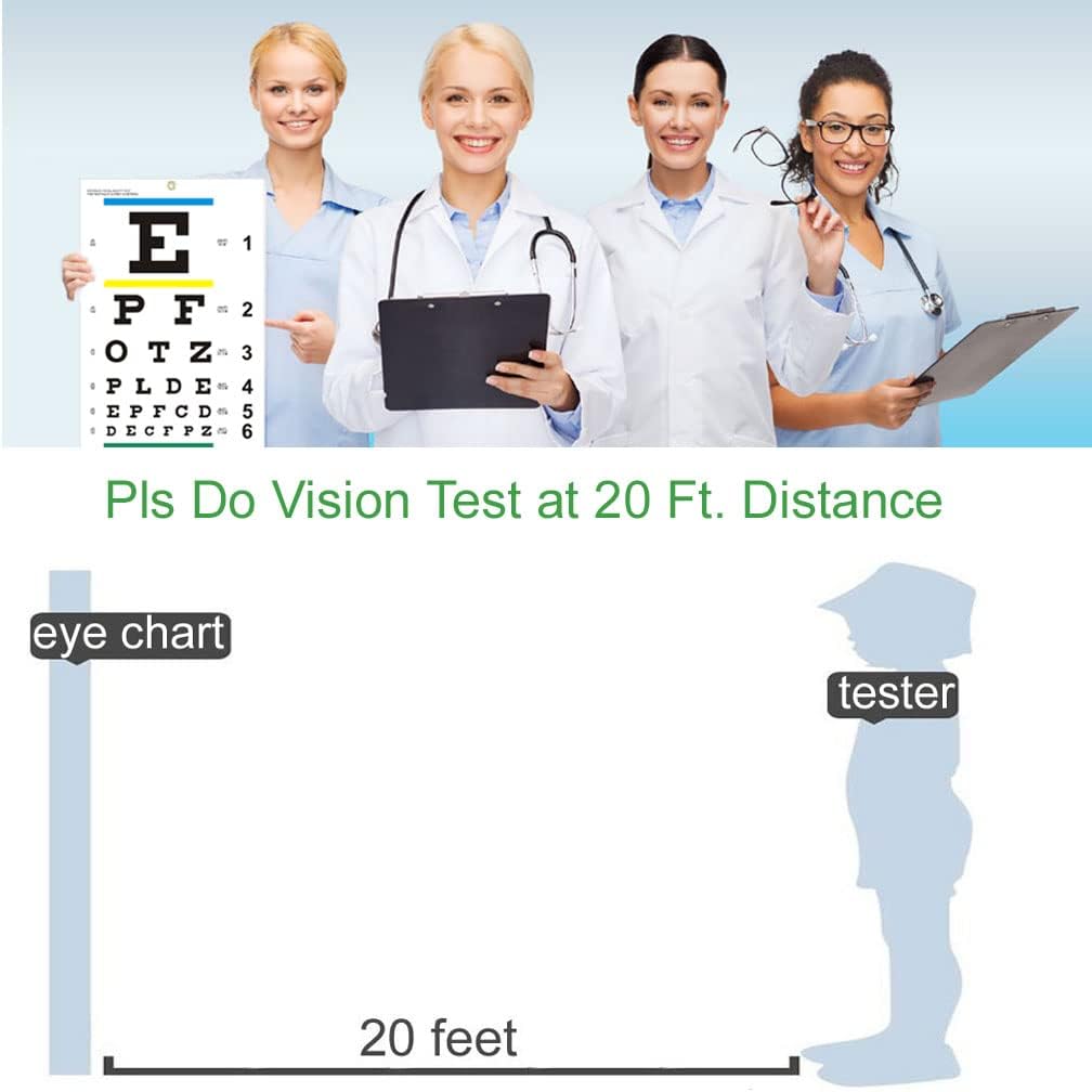 Eye Chart, Upgraded Snellen Eye Chart for Eye Exams 20 Feet, 22x11 in