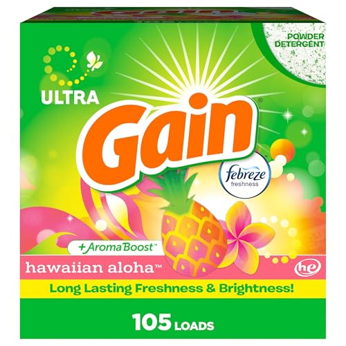Gain Powder Laundry Detergent, Hawaiian Aloha Scent, 105 Loads, 135 OZ - image 1