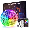 50 FT LED Lights For Bedroom, Music Synchronized RGB Color Changing LED Strip Lights, With 44 Key Infrared Remote Control and Application Control, Room Home Living Room Kitchen Decoration Party