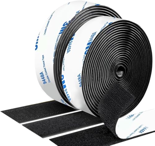 BananaHome 3m Velcrotape Hook and Loop Tape with Adhesive Heavy Duty Self Sticky Interlocking Tape Sewing Fasteners for Handmade Wall Mounting Cable Management Indoor Outdoor Carpets DIY (25mm x 3M)