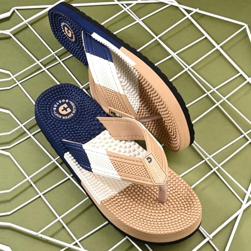 Image of DOCTOR HEALTH SUPER SOFT Men's Massage Flip Flops | Textured Footbed Comfortable EVA Slippers | Anti-Slip Lightweight Thong Sandals for Indoor Outdoor Casual Everyday Wear