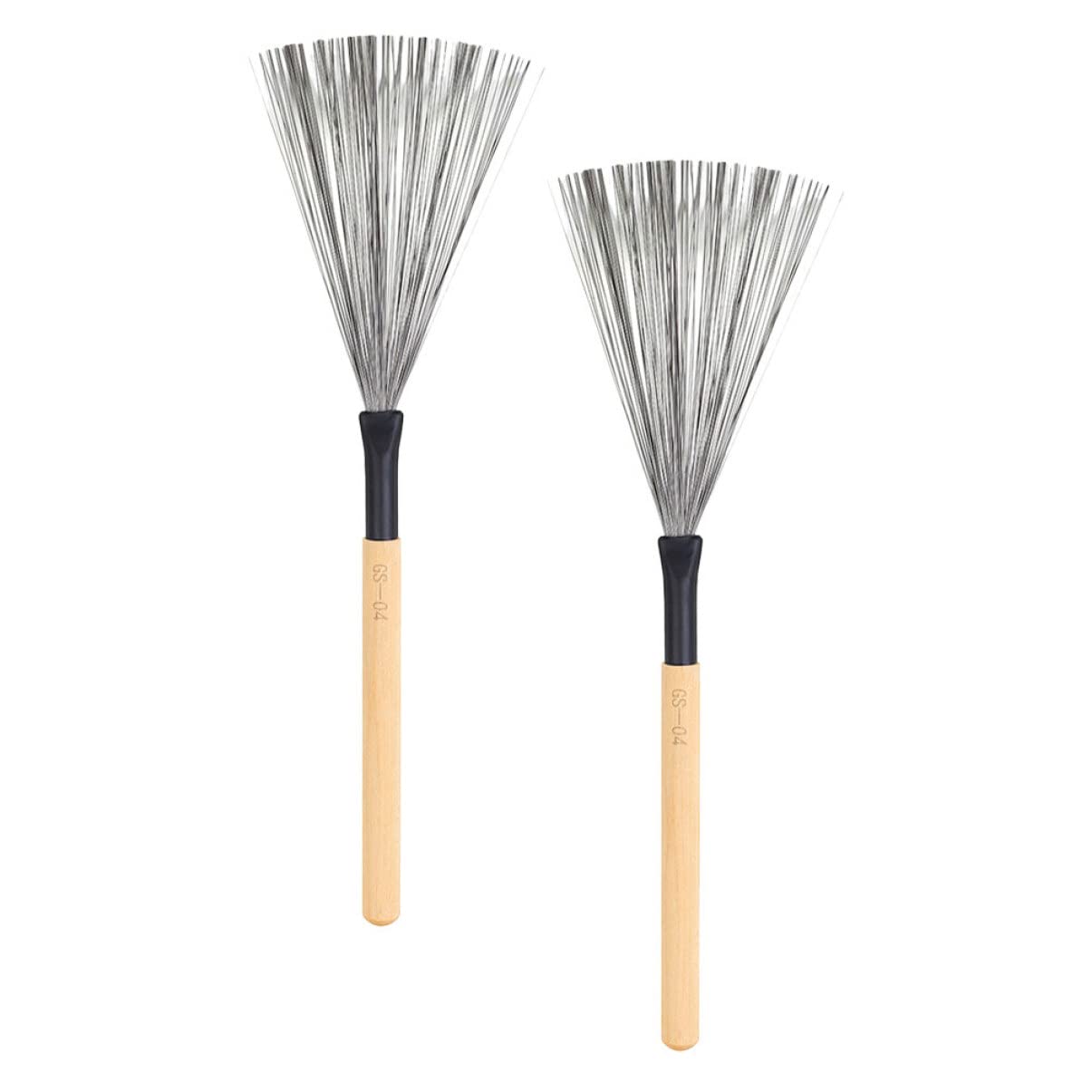 Holibanna 2Pcs Wooden Handle Drum Stick Brush Durable Wire Drum Brushes for Jazz Percussion Enhanced Stability and Balance for for Drumming Enthusiasts