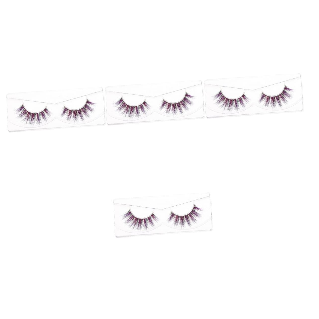 MAGICLULU 4 Pares pestañas pretty eyes lashes beauty pestanas lash extension Ojos hermosos fiesta latigazos cosplay falso Natural multicolor extender fibra Púrpura