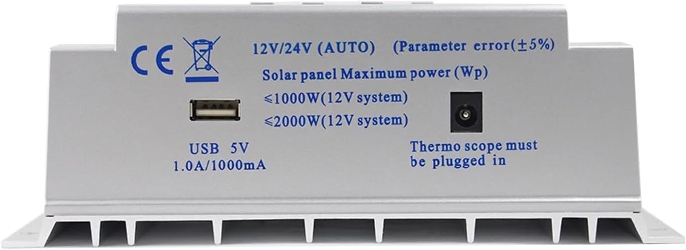 L Series Solar Charge Controller 60A 80A 12V 24V Auto Solar Panel Regulator for Max 50V Input All Data in One Display L60 L80(60A (L60))