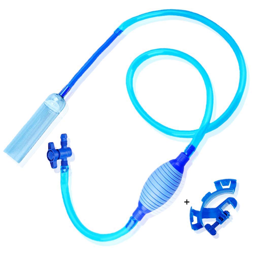 Fish Tank Gravel Cleaner - Kit Bomba Limpieza Acuario Para Fish Tank, Con Bolsa Aire Grande Y Controlador Flujo Agua Ajustable Para Cambio Agua Y Limpieza Grava Con Abrazadera Para Tubería Agua