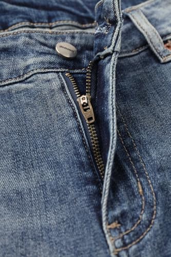 Men's Washed Mid Waist Slim Fit Small Leg Jeans Fashionable Ripped Stretchy Casual Versatile Jeans4