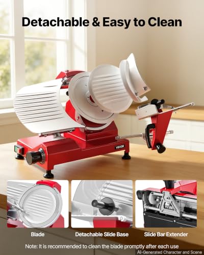 Image of VEVOR Commercial Meat Slicer 340W Electric Deli Food Slicer 10 inch Blade