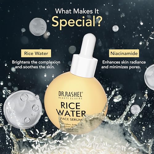 Image of DR.RASHEL Rice Water Face Serum with Niacinamide, Lightweight Formula for Glowing Hydrated Skin 30ml