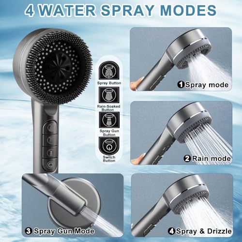 Pommeau de douche 4 modes avec flexible pour spa à la maison - 6