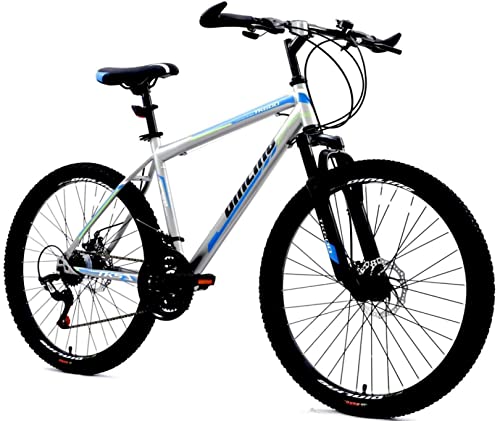 Frike Comfort Adult Hybrid Mountain Bike, 21-Speed 26 Inch Hybrid Comfort Bicycle, Urban Commuting Bike, Cross Country City Bicycle,Grey Blue #TOP9