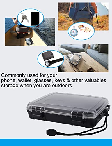 Hlotmeky Waterproof Dry Box Case Watertight Storage Containers For Kayaking & Boating Floating Fishing Tackle Tray Boxes (Black) #TOP5