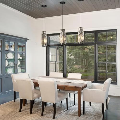 Esfos Black Pendant Lights Kitchen Island 1 Pack, Mini Crystal Chandeliers with Adjustable Height, Modern Pendant Lights Ceiling Lighting Fixtures for Kitchen Island, Dinning Room, Bedroom, UL, E26 - image 7
