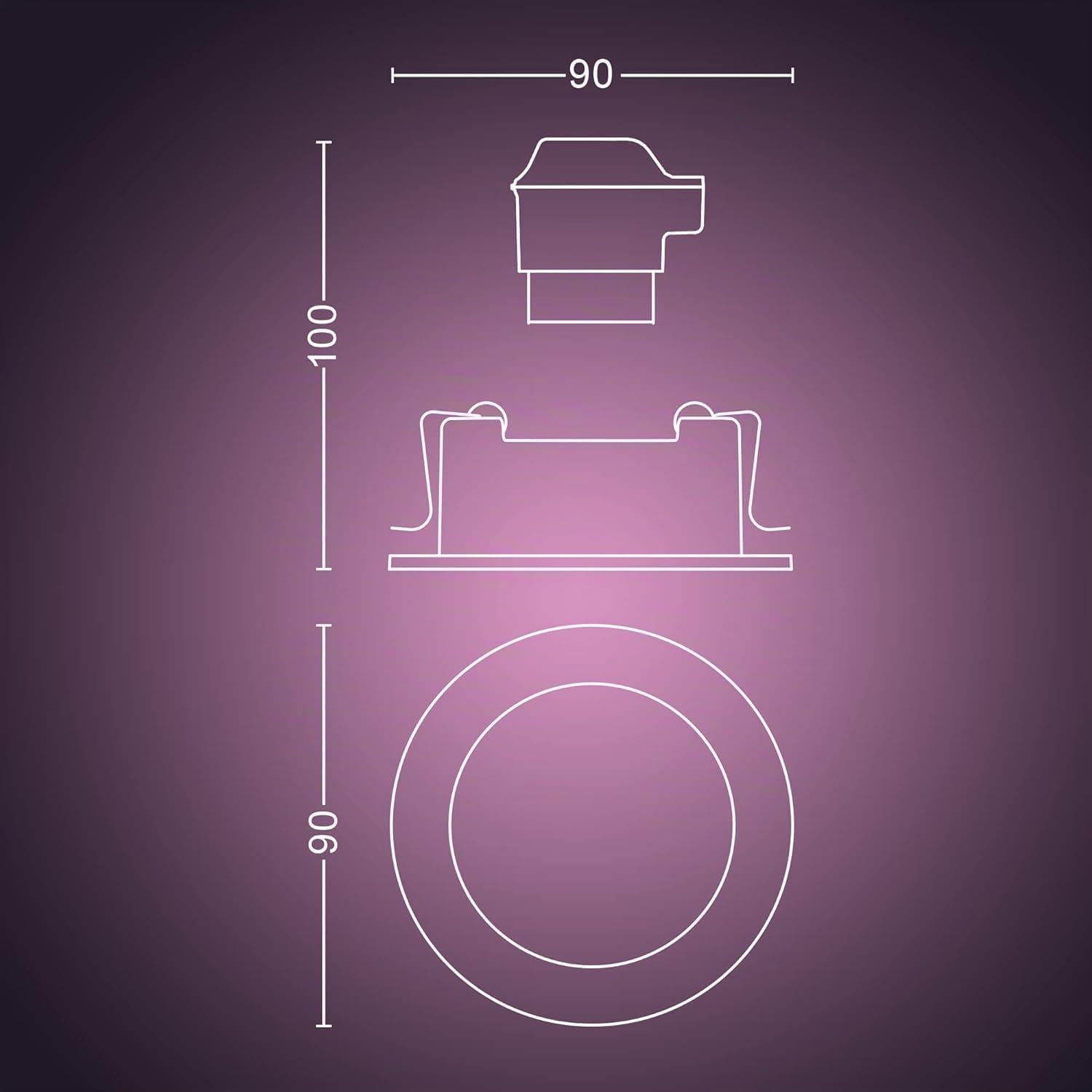 Philips Hue Centura, Faretti LED da incasso, Rotondo, Nero, Confezione da 3 | Luce bianca e colorata, Dimmerabile, Smart Home, Controllo intelligente tramite voce e app, Lampadina GU10 inclusa