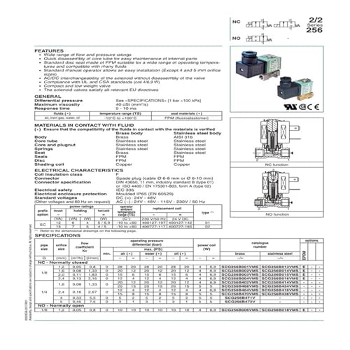 Électrovanne SCG256B402VMS 24VDC commande industrielle de fluide - 3