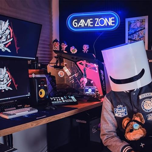 Image of LED Game Sign Game Zone Neon Signs Gaming Room Wall Art Decor Man Cave Lights Signs Gamer Home Bedroom Decoration USB Powered Brightness Adjustable