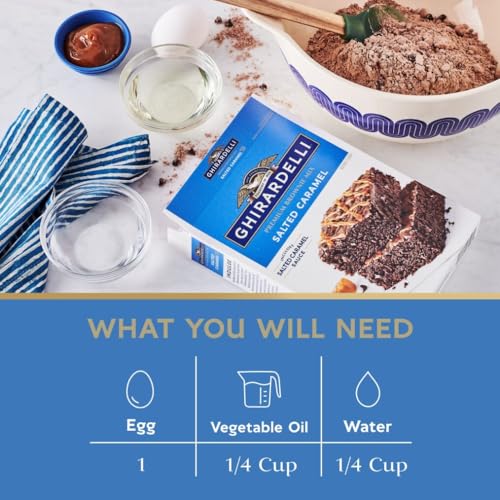 Image of Ghirardelli Salted Caramel Premium Brownie Mix, Includes Salted Caramel Sauce, 16 oz Boxes (Pack of 12)