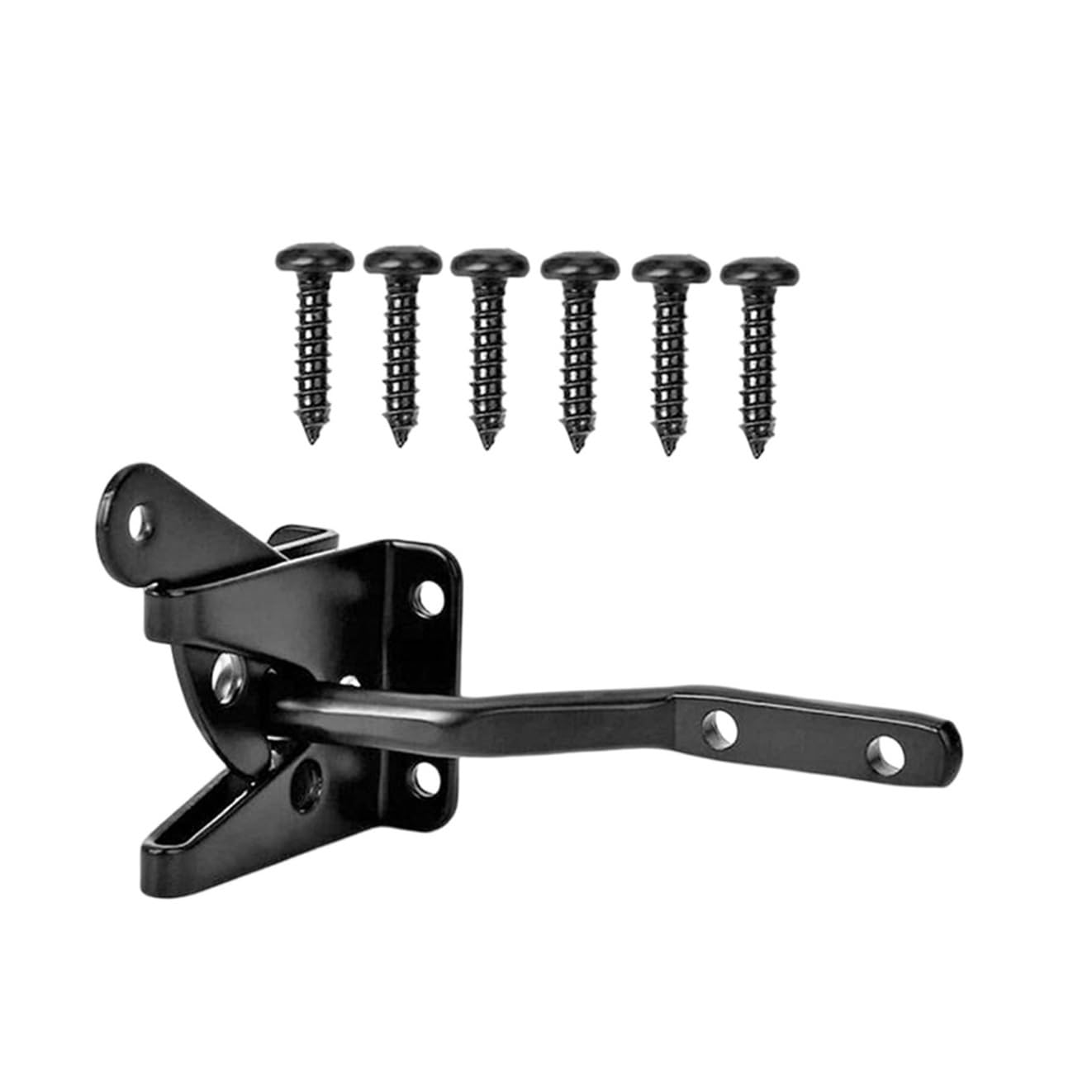 Palut 116Mm Black Outdoor Gate Latch, Stainless Steel Auto Gravity Lock For Fence Gates