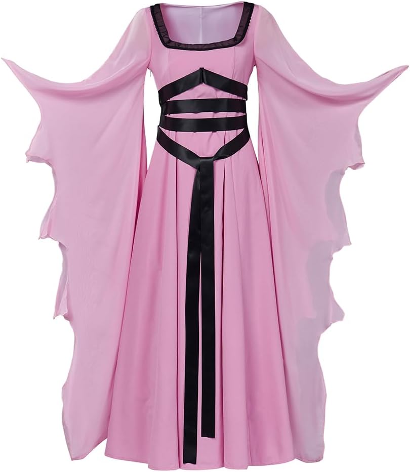 Lily Munster Cosplay Costume Pink Dress Gothic Vampire Bride Dress for Women