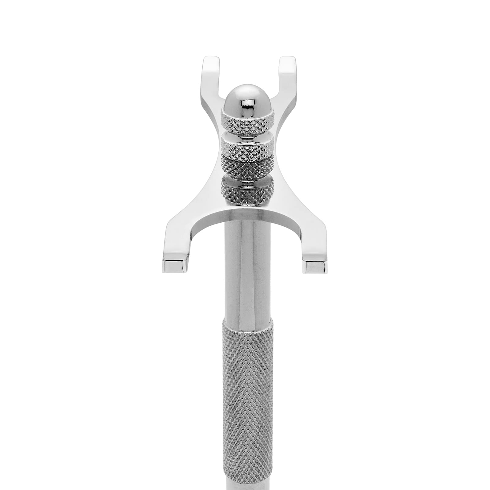 Soporte de afeitado de acero inoxidable Störtebekker® - adecuado para maquinillas y brochas de afeitar - accesorio para tu baño - base antideslizante - idea de regalo (Plata)