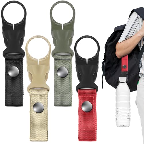 Andibro - Andibro 4 Stück Nylon Gürtel Flaschenhalter Clips, Wasserflaschen Schnallen Halter Haken Rucksack Karabiner Haken Outdoor Gurtband-Wasserflaschenschnallen für Camping Wandern Reisen Angeln - -29%