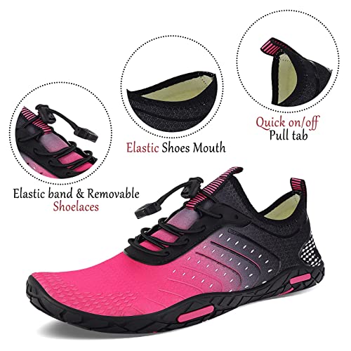 Image of MAYZERO Water Shoes Men Women Swim Surf Shoes Beach Pool Shoes Wide Toe Hiking Aqua Shoes Winter House Slippers